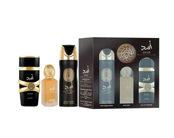 LATTAFA ASAD U 3.4EDP/1.7 HAIR MIST/6.8 DEO SPRAY