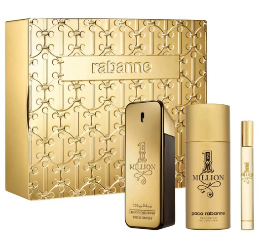 PACO RABANNE ONE MILLION M 3.4EDT/5.1 DEO SPRAY/10ML EDT SPRAY (METAL BOX)